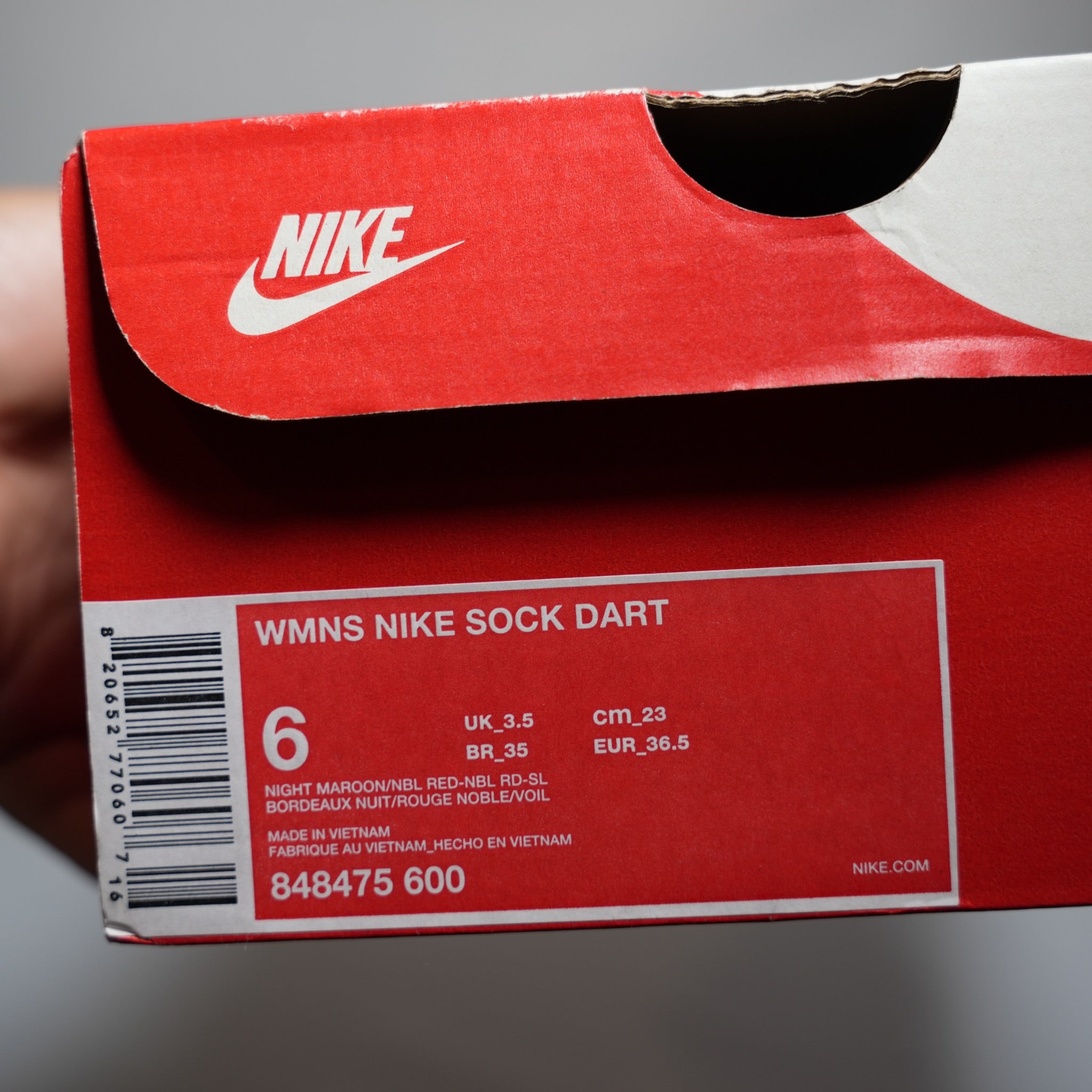 Nike WMNS Sock Dart 'Night Maroon' [SZ 6]
